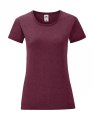 Dames T-shirt Iconic Fruit of the Loom 61-432-0 Heather Burgundy